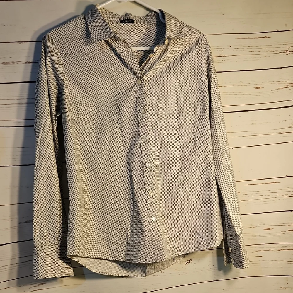J.Crew Button‎ Down Shirt Dotted Pattern Long Sleeve Career Casual